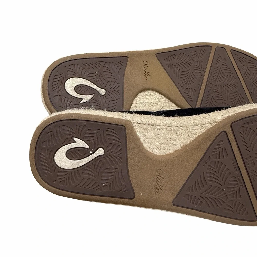 Olukai Womens Kaulu Paa Kapa Slip On Shoes US 8.5 Black Convertible‎ Espadrilles